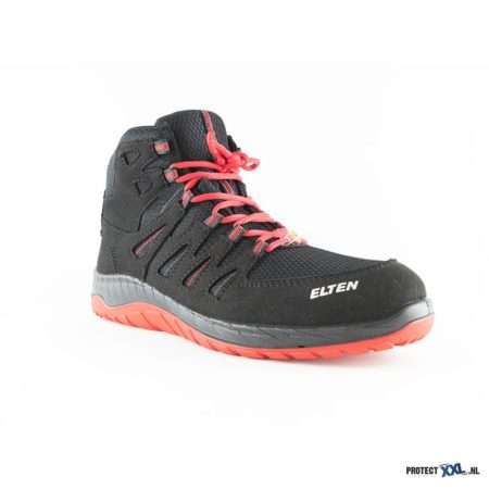 Elten Maddox Black Red Mid werkschoenen
